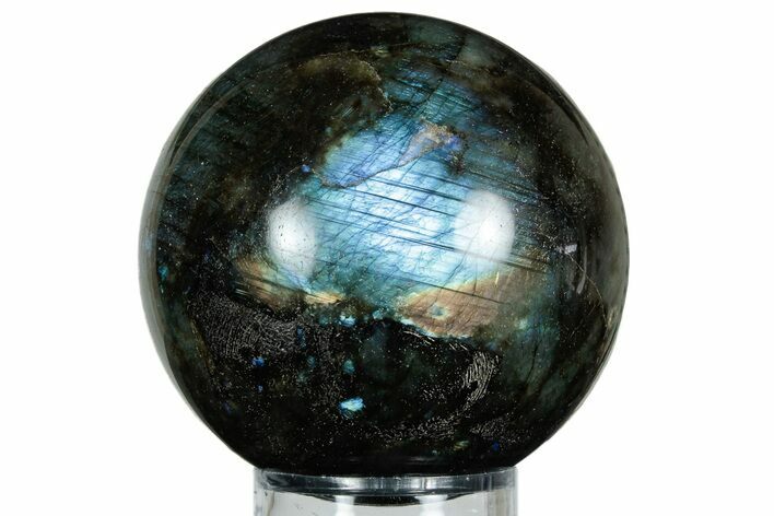 Flashy, Polished Labradorite Sphere - Great Color Play #232424